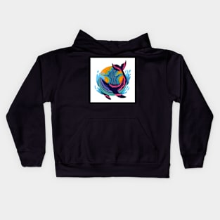 Colorful Whale Art Kids Hoodie